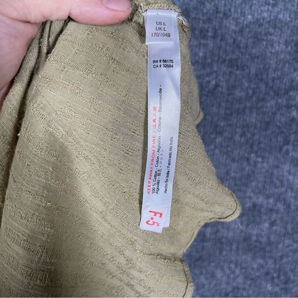 Free People Womens L Catching Rays Green Boho Fairy Raw Hem Halter Tunic Dress - Picture 11 of 12